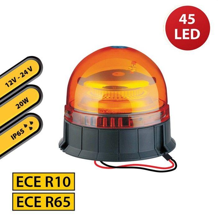 Gyrophare LED - STAK - 12/24V - 20W - Étanchéité IP65 - Orange