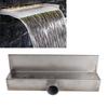 Saída de Cascata Aço Inoxidável 304 Decorativa Cascata Fonte Calha para Pátio Jardim Villa Piscina 400MM