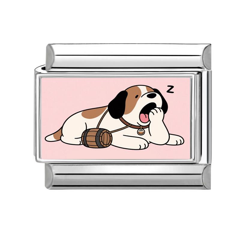 Lovely Cartoon Dogs Cats Rabbit Rose Flower Italian Charm Links Fit 9mm Stainless Steel Bracelet Women Men DIY Making Jewelry