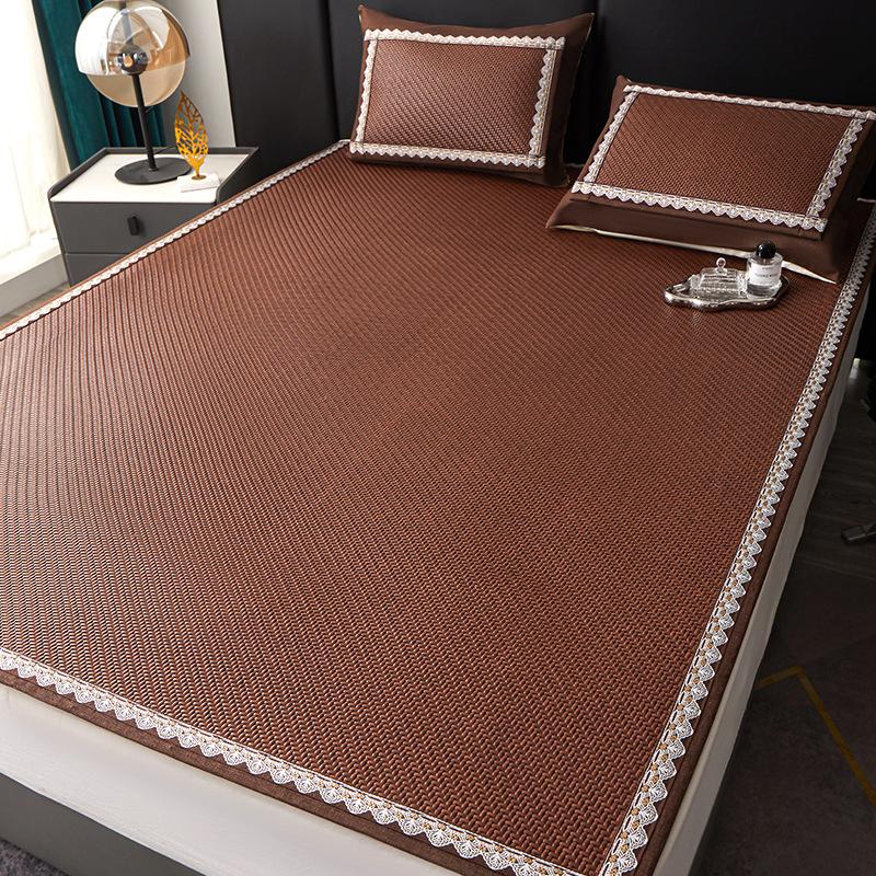 Detachable Bed Skirt Summer Bed Mat For Home Baby Safe Ice Rattan Mat Cool Summer Bedding Grass Mat Mother And Baby Level Ideal For Hot Weather