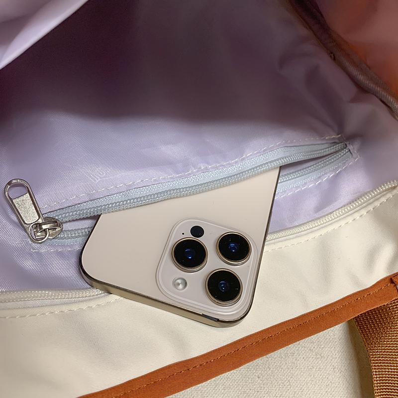 College Style Schoolbag Women's Contrast Backpack Large Capacity Tote Bag Multi-Use Crossbody Bag