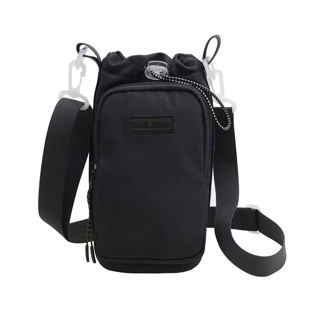 Shoulder Strap Water Bottle Carrier Bag Front Pocket Waterproof Water Bottle Holder Large Opening Adjustable Outdoor Supplies