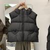 Autumn and winter new soft puffs fluffy hooded goose down vest women's light sleeveless vest loose vest jacket