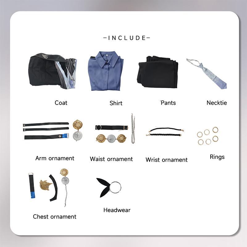 

Game Zenless Zone Zero Hugo Vlad Cosplay Costume Mockingbird Member Men Uniform Halloween Cosplay Party Outfit S