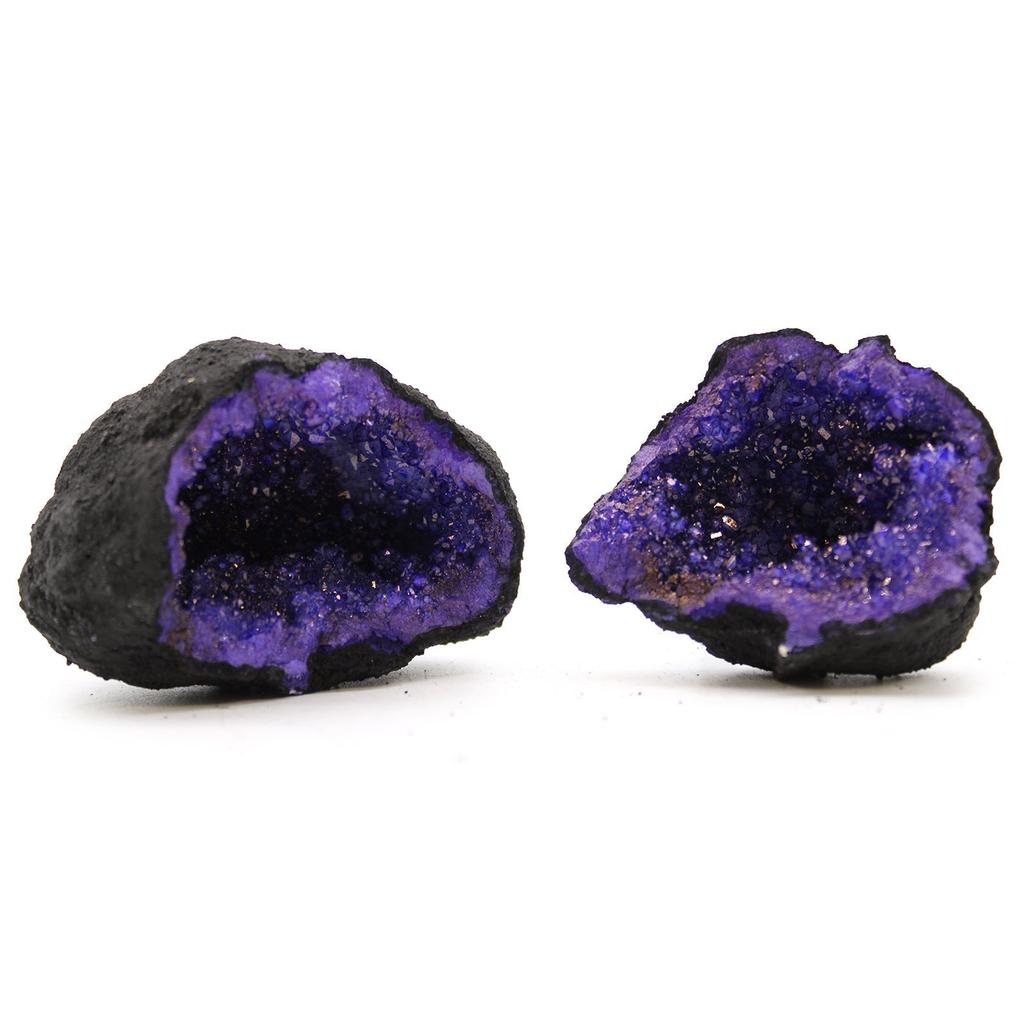 Calcite Geode Painted Turquoise or Purple Crystal