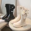 Children's Boots for Girl Spring/autumn Toddlers Princess High PU Boots  Sweet Kids Causal School Long Boots Round-toe