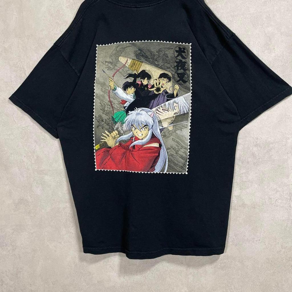 [USED] Vintage 2000s Inuyasha Aimyon-worn Short-sleeved Shirt In Black (Anime)