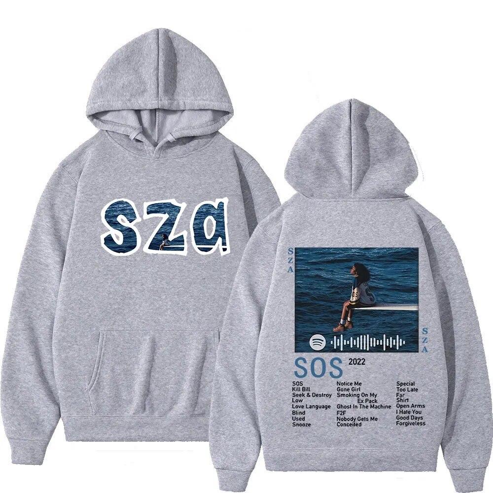 SZA New Music Album SOS Print Hoodies Unisex Women Casual Fashion Sweatshirts Oversized Hoodie Pullovers Tracksuit Unisex Clothing