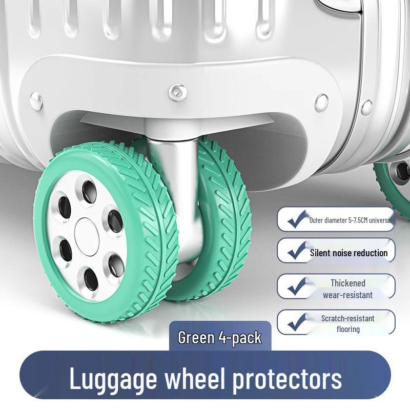 Silicone Silent Luggage Wheel Cover - Universal Replacement Accessory