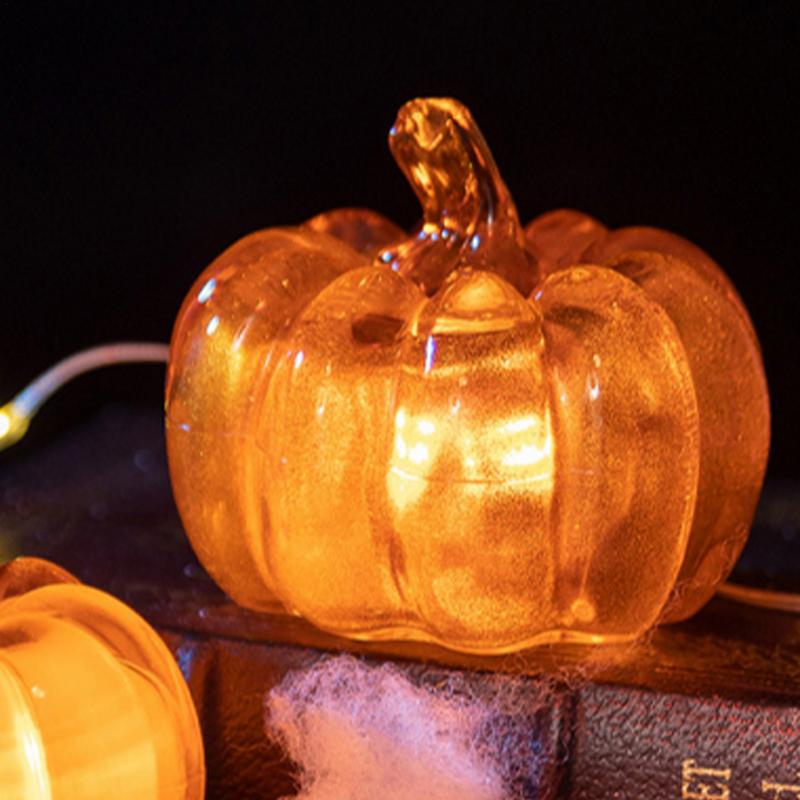 Light Up Pumpkin Decor Spooky Pumpkin Table Ornaments Halloween Night Light Pumpkin Decor Jack-O-Lantern Light Table Centerpiece