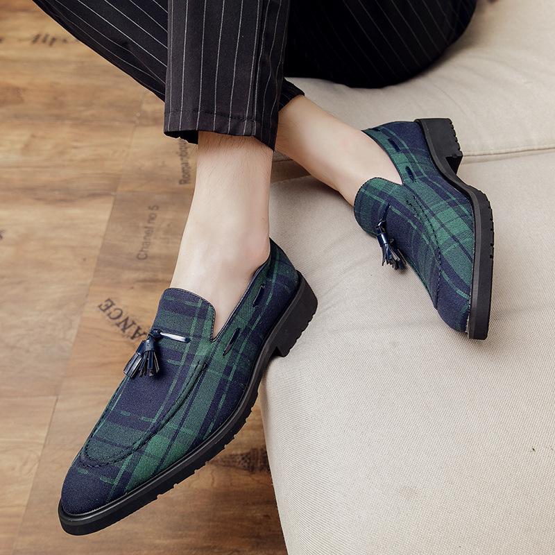 Large Size Casual Shoes Loafers Men's Shoes Fringed Trendy Shoes British Small Leather Shoes