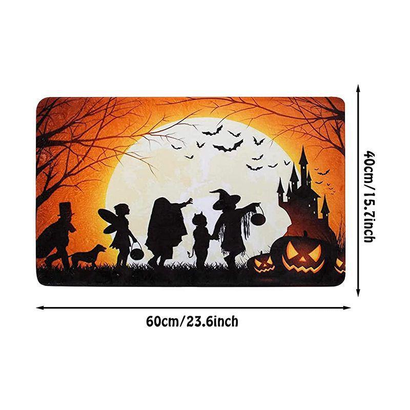 2pcs Halloween Foot Mats Ethnic Festival Decorative Floor Mats Easy To Take Care of Door Mats