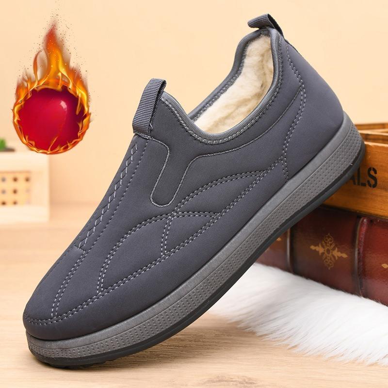 Winter Plus Samt Baumwollschuhe Herren Freizeit Baumwollstiefel Plus Samt Verdickt Warm Pedal Papa Schuhe