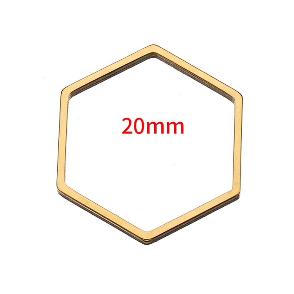 20pcs Stainless Steel Frames Charms DIY Resin Earring Pendants Base Geometry Hexagon Blank Bezel for Jewelry Making DIY Findings