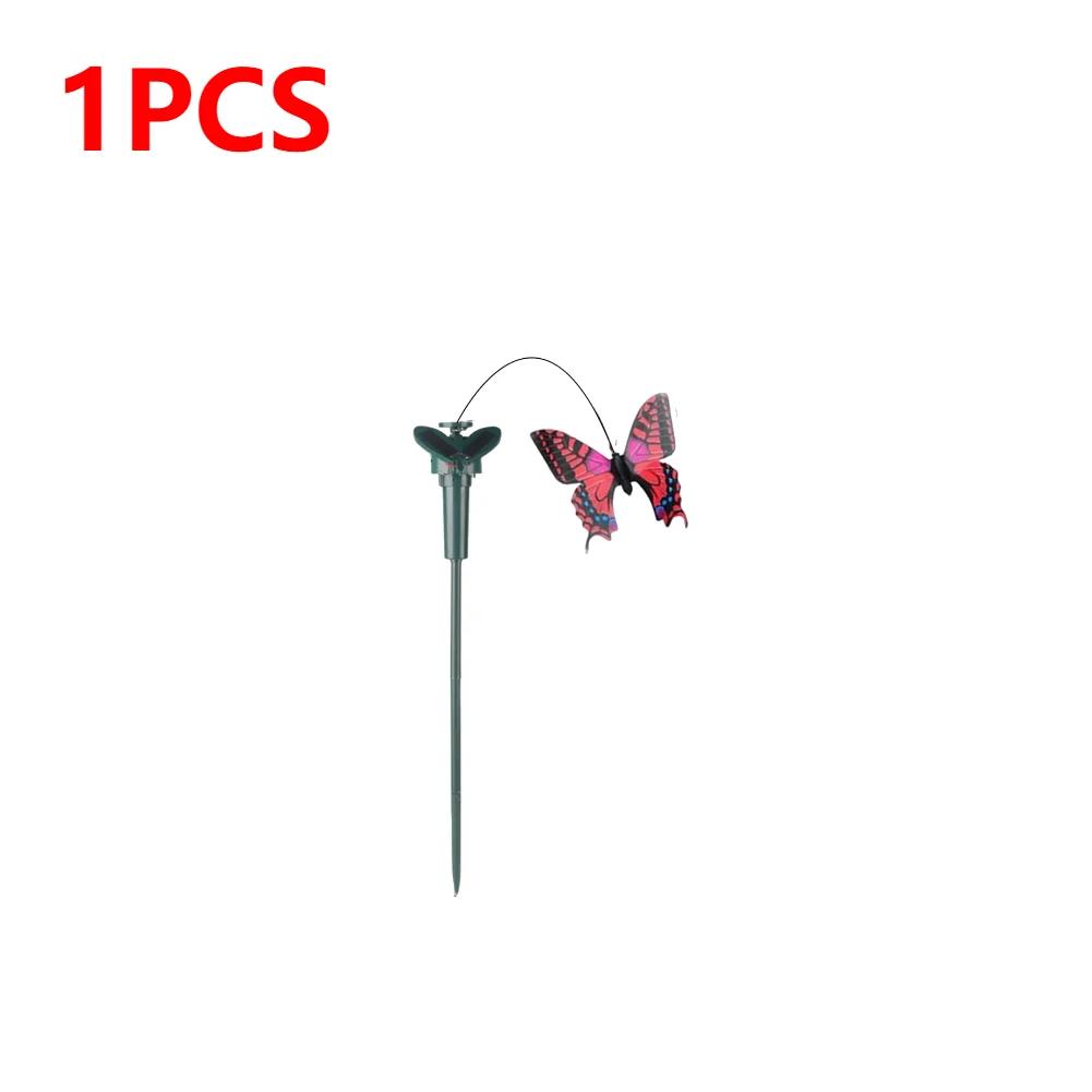 1-3PCS Solar Powered Flying Wobble Artificial Flying Butterfly Bird Dancing Butterfly Bird Garden Stake Yard Outdoor Lawn Decor