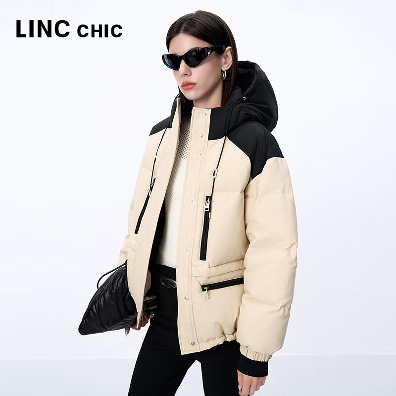 Jin Yu Jie Women's 2024 Winter Hooded Printed Short Down Jacket