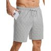 Mens Casual Elastic Waist Drawstring Argyle Texture Shorts