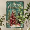 2D Flat Vintage Tin Sign 8x12 inch Aluminum Wall Art Holiday Tree for Indoor Outdoor Home Office Garage Decor