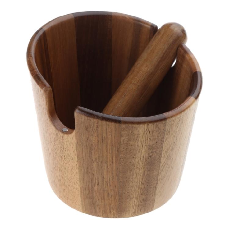 Espresso Knock Box Wood Tamping Station Tamper Holder Coffee Grounds Residue Box 1
