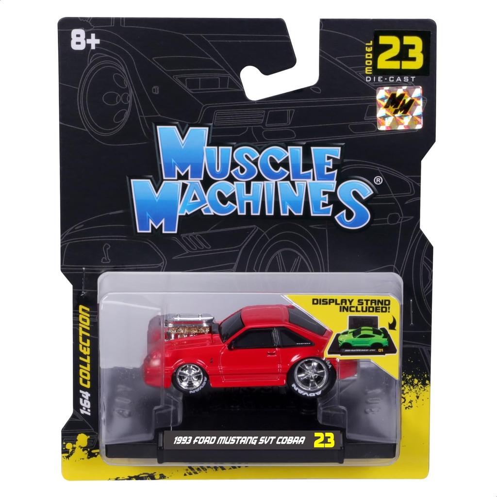 Maisto Scale Muscle Machines Series Diecast Model Car Ford Mustang SVT Cobra Red 1/64 3-5 / (1993 - 15563)