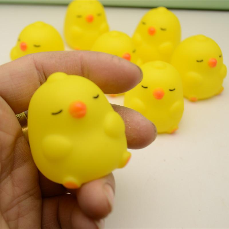 Chubby Yellow Chicken: Cute Fluffy Stress Relief Rubber Toy
