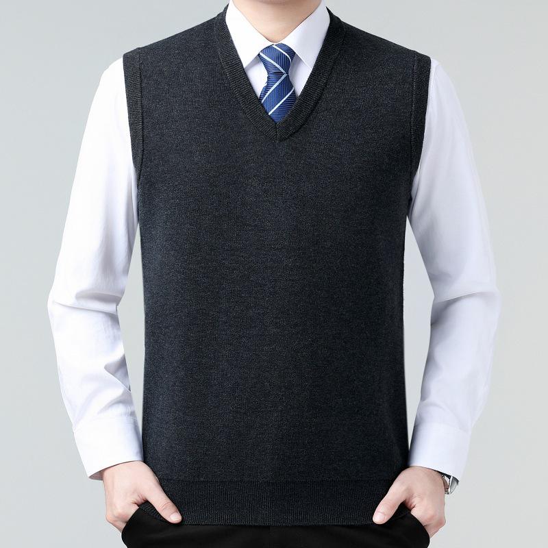 Men`s Wool V-Neck Sweater Vest -