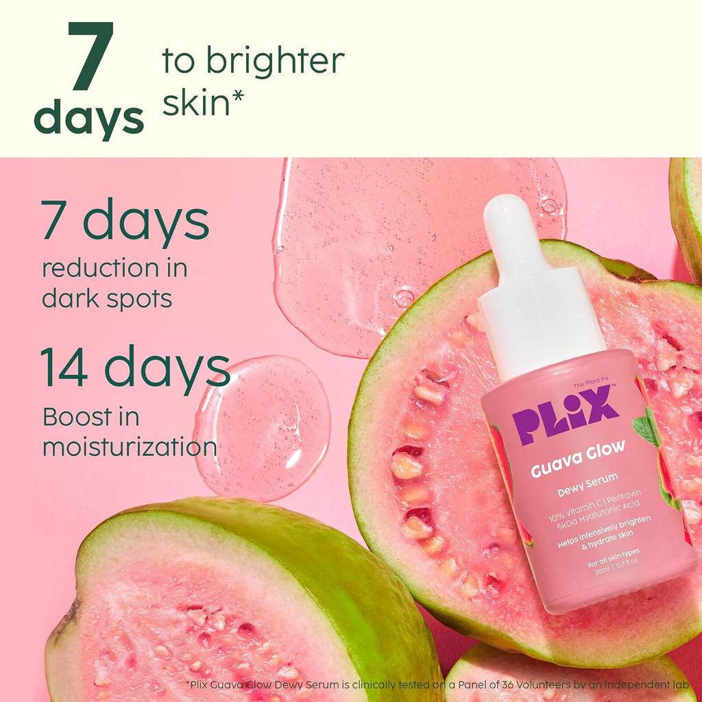 PLIX The Plant Fix Vitamin C Guava Combo Face Wash 100ml & Serum 20ml Skin Brightening Moisturizer