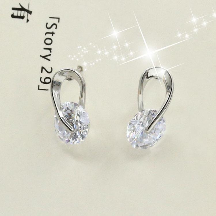 

Свадебные серебряные серьги-гвоздики с цирконом, модные украшения для женщин, серьги 1 pair