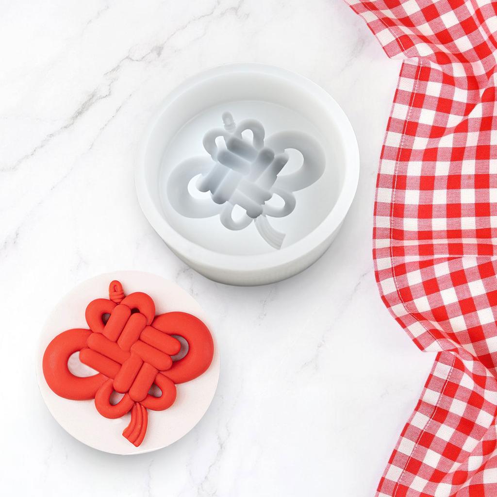 Silikonové formy ve tvaru čínského uzlu Fondánové pěny Formy na dorty Cukrářské formy na čokoládu Nástroj na pečení a zdobení Nepřilnavý