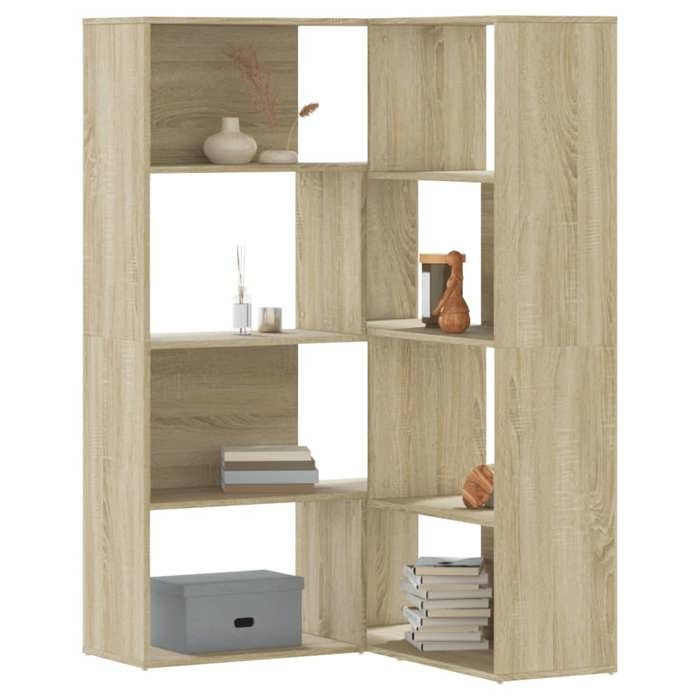 VidaXL Corner Bookshelf with 4 Tiers Sonoma Oak Engineered Wood, Corner Bookcase, Corner Display Cabinet, Cabinet 3307812