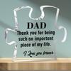 2D Flat Cherished Dad Puzzle-Shaped Acrylic Desk Decor Plaque, Suitable for Wall Decoration, Porch, Room, Villa, Accents Home, Hallway, or Workplace -