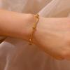 Retro Minimalist Elegant Bead Bracelet Golden Circular Snake Chain Bracelet Fashionable Jewelry Gift For Women