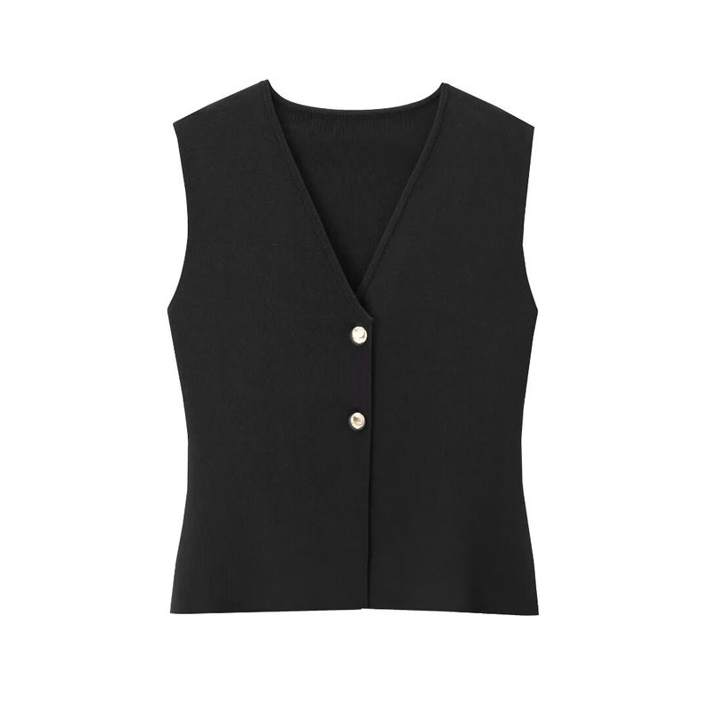 Kaslead New Arrival Women's Fashion Style Button Knitting Vest Skirt 4192015 4192016