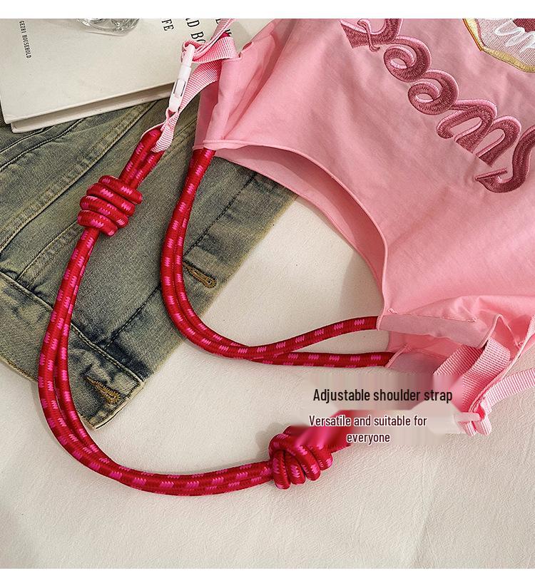 2025 Exquisite Embroidery Eco-Friendly Nylon Canvas Crossbody Shoulder Bag for Women