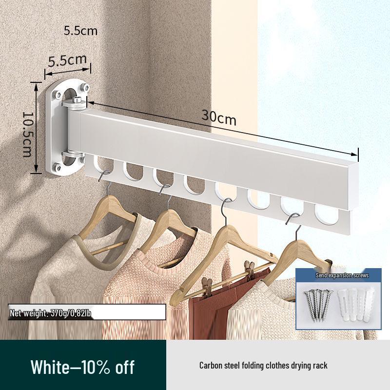 Invisible Folding Balcony Clothes Rack - No-Punch Telescopic Drying Rack