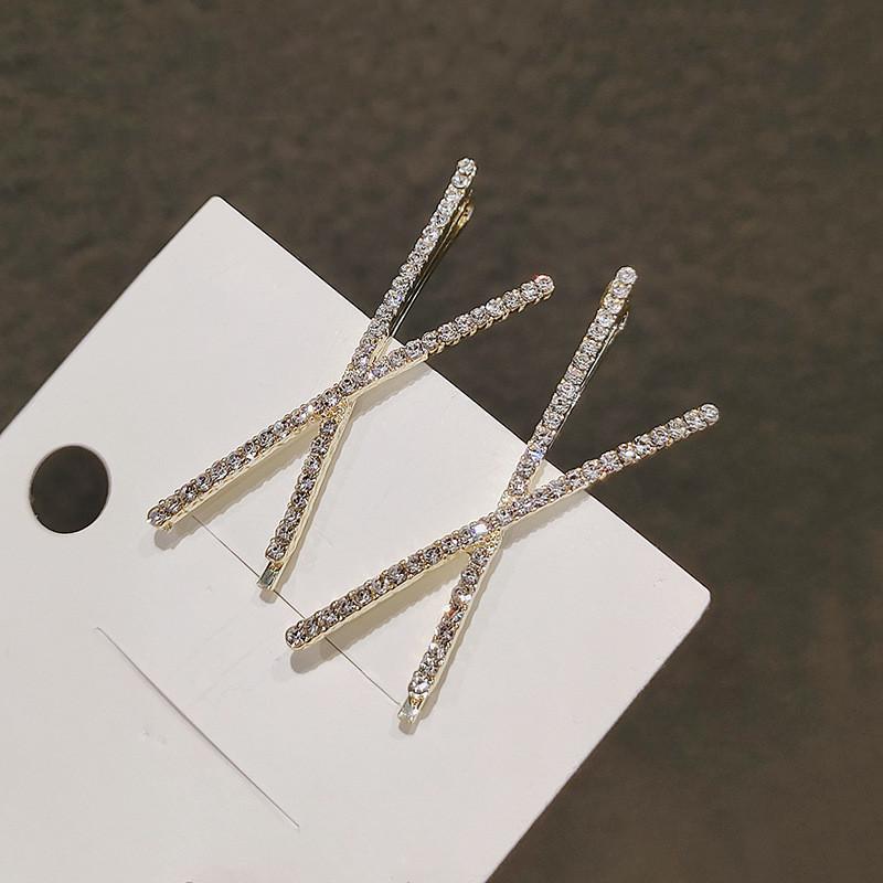 2/3/4PCS X-shaped Hair Clips Shiny Rhinestone Fashionable Small Hair Clips Fringe Decorative Clips ringe Decorative Clips