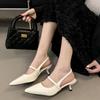 Spitze Zehen Stiletto Absatz Riemchen hinten Hohe Absätze Damen Frühling und Sommer Neu Kleines Elegantes Temperament Baotou Sandalen