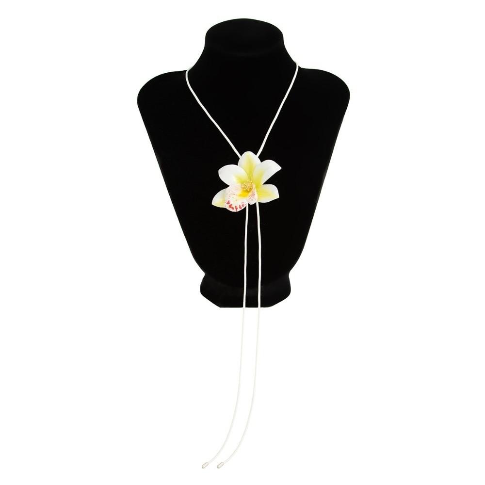 Simulation Flower Necklace Orchid Simulation Flower Earrings Sweet Clavicle Chain  Ladies