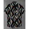 Camisa Casual de Manga Corta Transpirable Cómoda para Hombre Rayas Estampado 3D Botones Moda Camisa de Hombre Camisas Hombre Abstracto