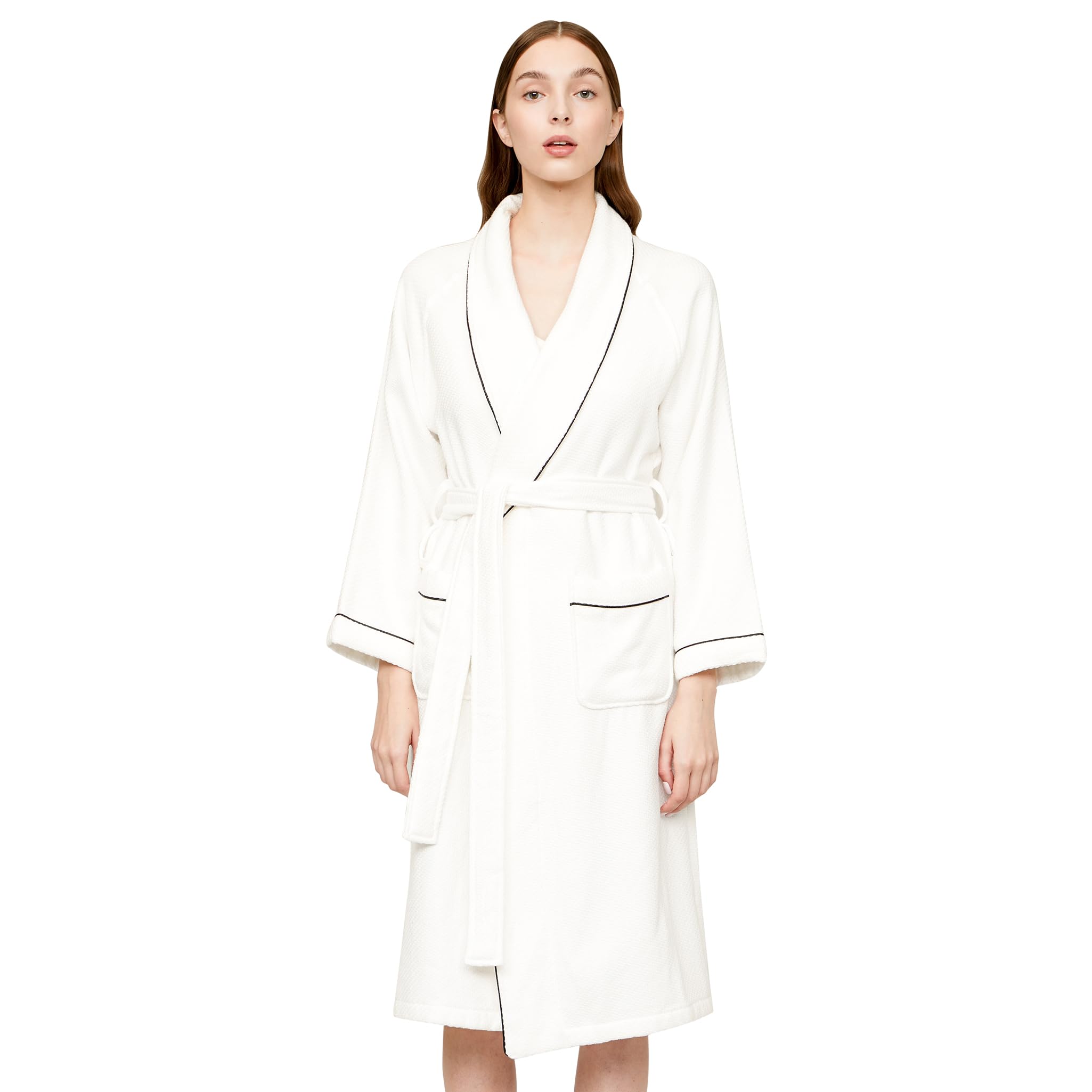 

Халат New York Bathrobe Luxury Towel Extra Long Heat Quick After Popular Overseas [Calla Angel] Платье, Ткань, Хлопок, 100% Хлопок, Легкий, слоновая кость