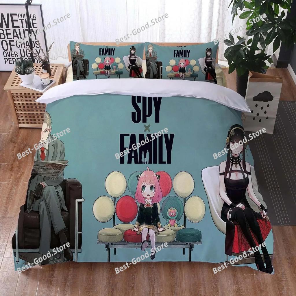 Anime Spy Family Anya Bedding Set Duvet Cover Bedroom Comforter Covers Single Twin King Size Quilt Cover Home Textile