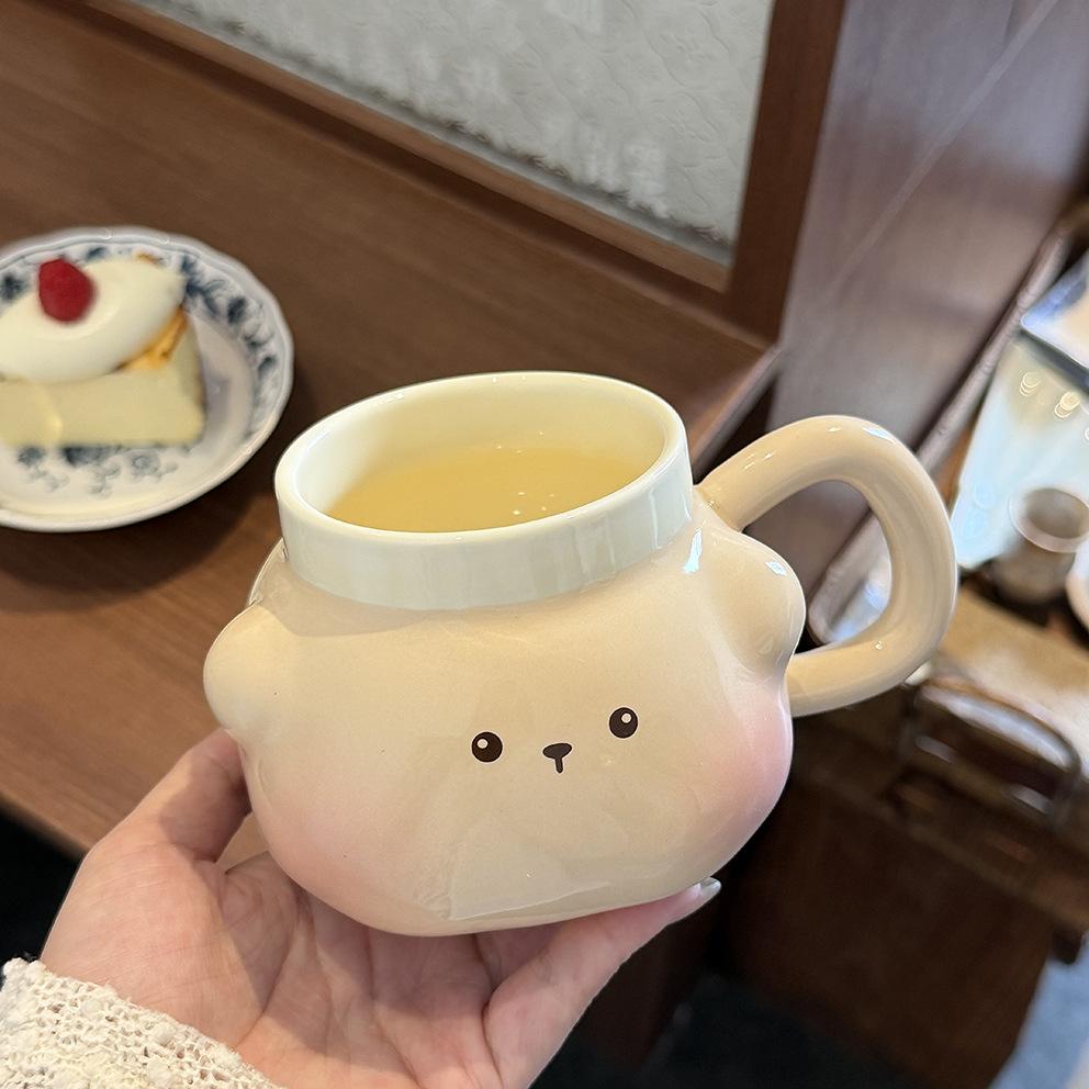 Chef Piggy Mug With Lid Spoon Bizarre Cup Ceramic Niche Drinking Cup For Girls' Birthday Gifts