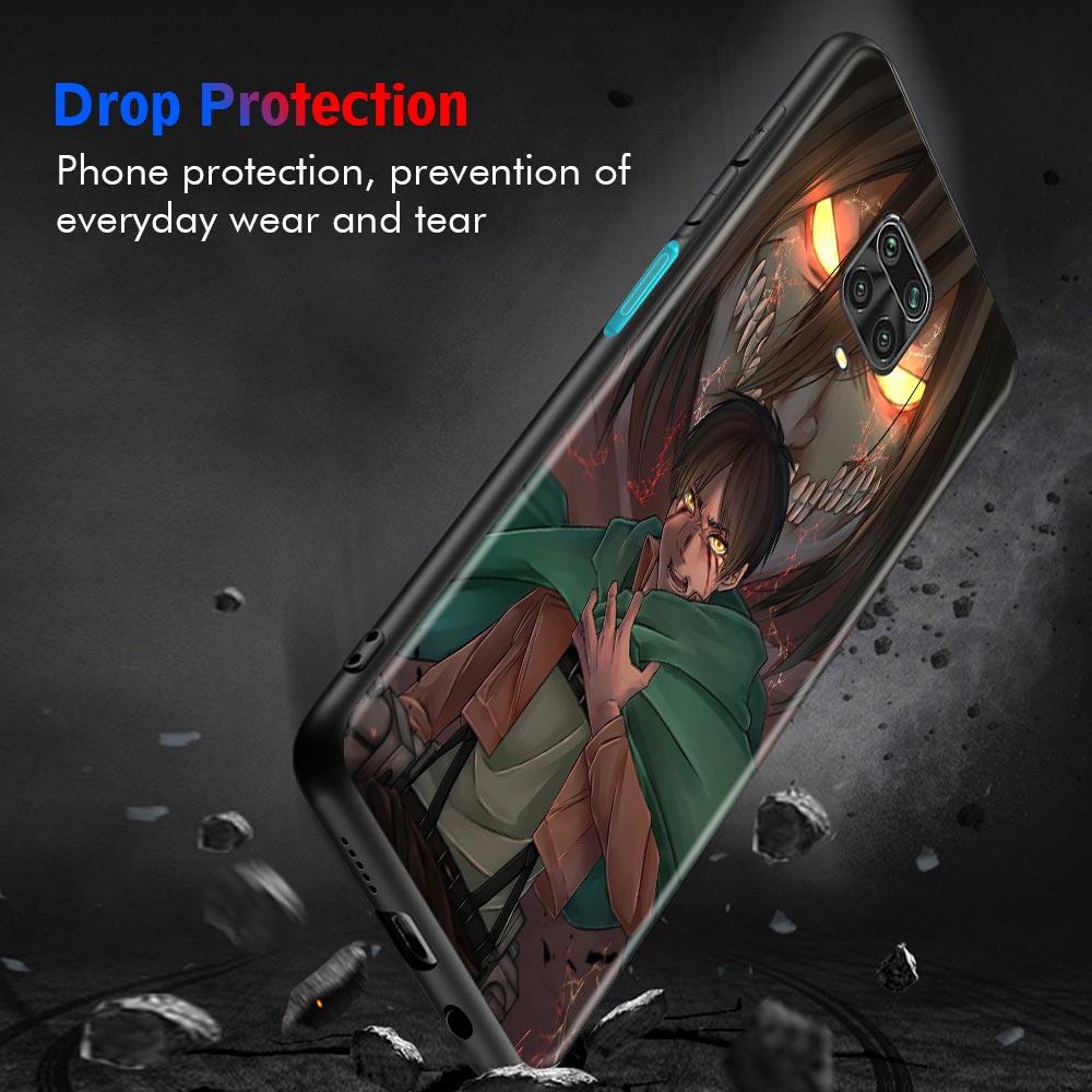 Case For Xiaomi Redmi Note 11 9 8 10 Pro 9s 8t 7 10pro Max Coque For Redmi 11 9 9c 9a 8 8a 7 7a Cover Attack On Titan Anime