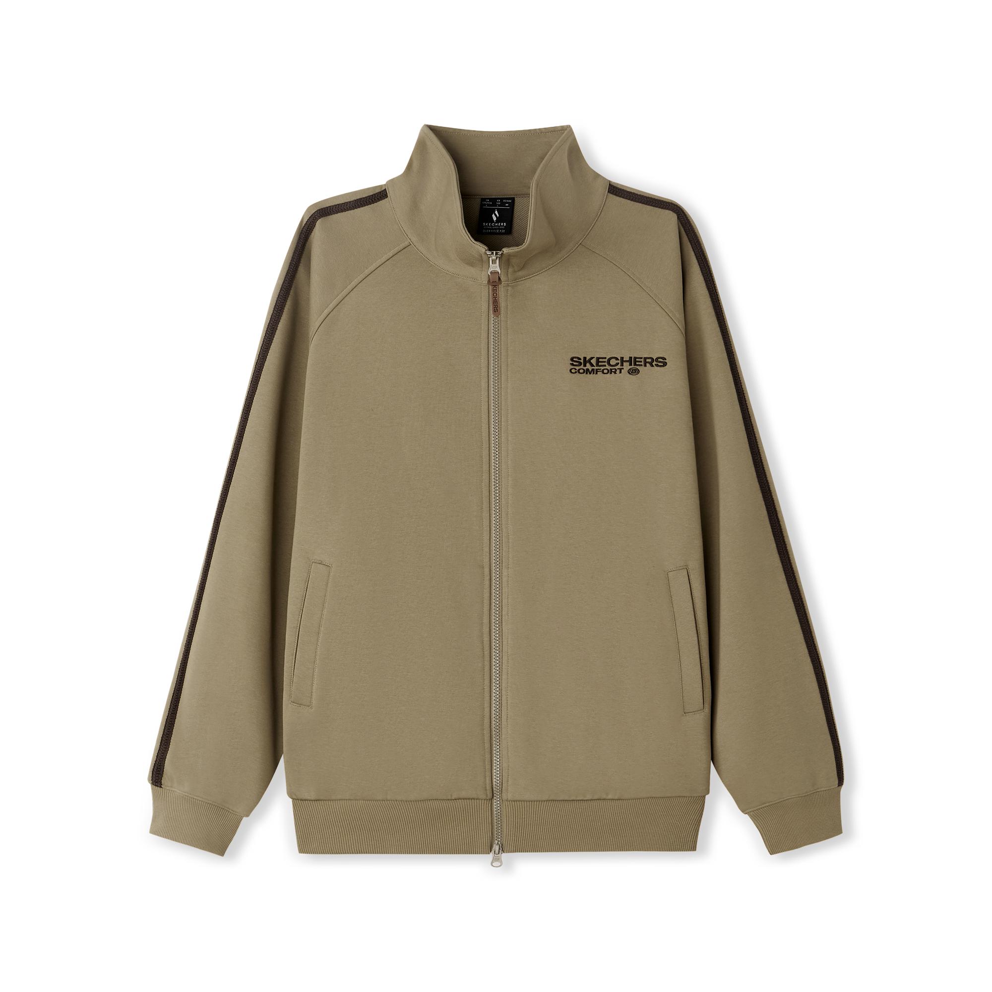 Skechers Sports Alliance Series Soft Comfortable Windproof Waterproof Warm Embroidered Logo Stand Collar Zip Jacket Men Jacket L325M084-03EN L