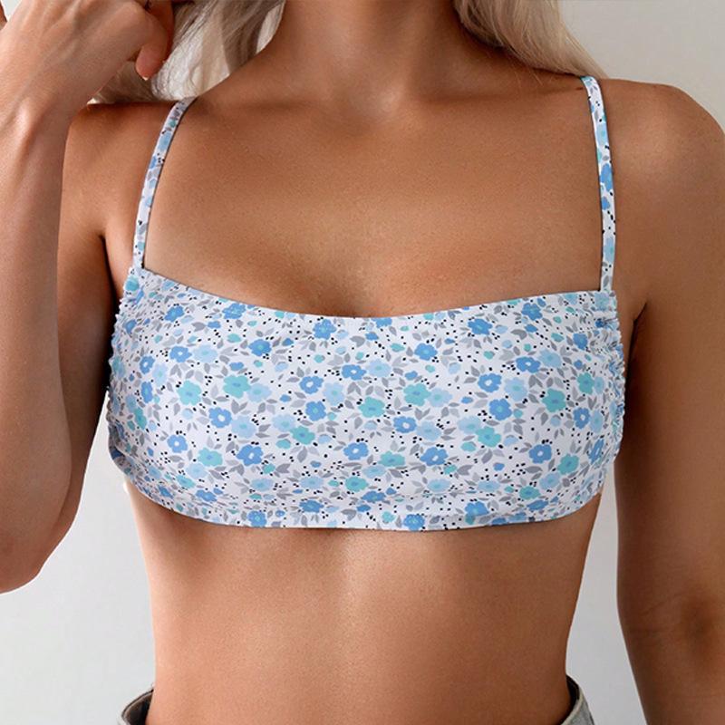 TS JYL-BK084 Solid Lace-Up Bikini, High-Waist Triangle Swimwear For Beach M