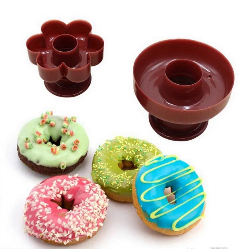 DIY Donut Cutter Maker Form For Donuts Cookie Cake Bakery Mold For Bread Desserts Round Flower Shaped Kitchen Tools Device