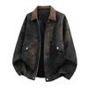 Men's leather jacket, new PU leather American vintage workwear, old money windsurfer motorcycle, simple street leather jacket for men