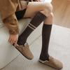 Women Stockings Bee Embroidery Long Socks Solid Color Black White Gray Stockings Knitted Cotton Knee Socks Women Stockings