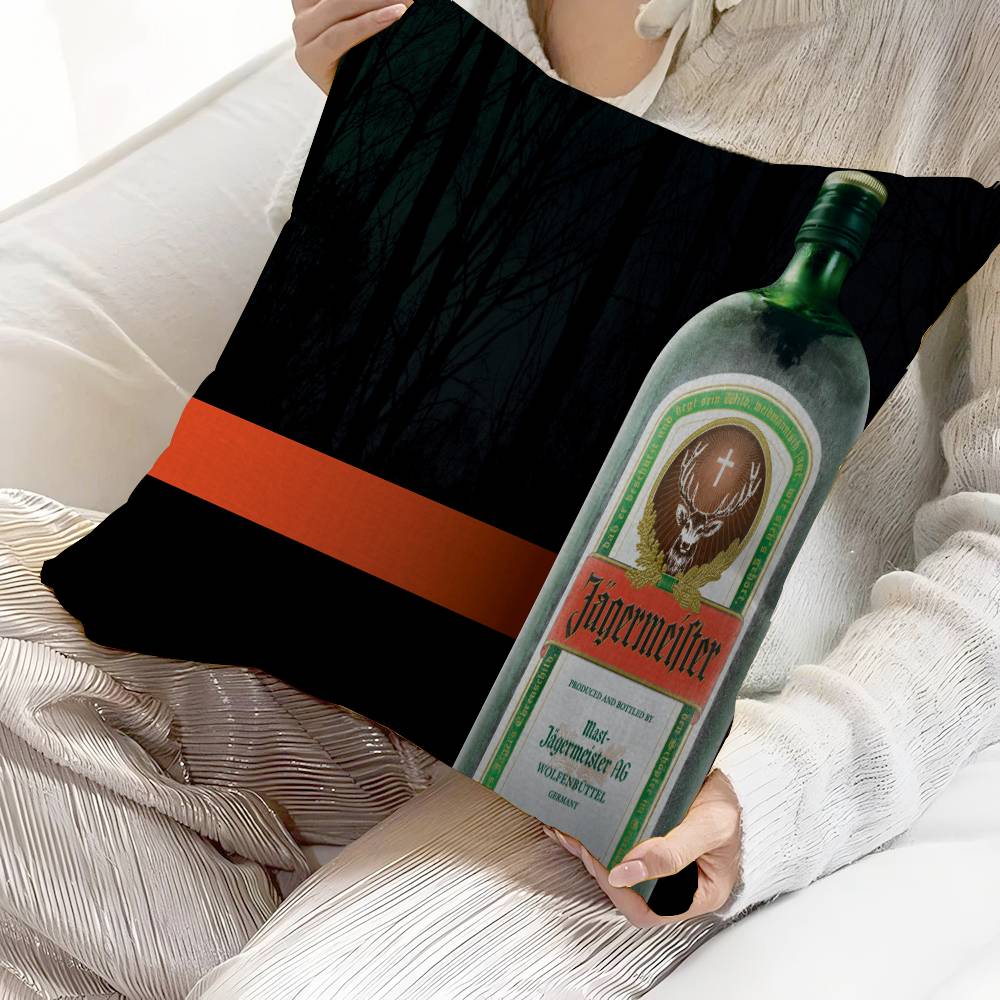 J-Jagermeisters Pillow Covers Cartoon Sofa Decorative Home Double-sided Printing Short Plush Cute Cushion Cover