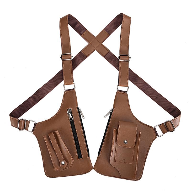 Borsa da telefono in pelle alla moda 2026 Unisex da ascella & Borsa da petto gilet cool